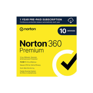 Norton 360 Premium, Antivirus software for 10 Devices with Auto Renewal - Includes VPN