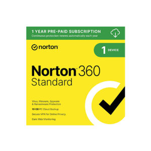 Norton 360 Standard, Antivirus software for 1 Device with Auto Renewal – Includes VPN